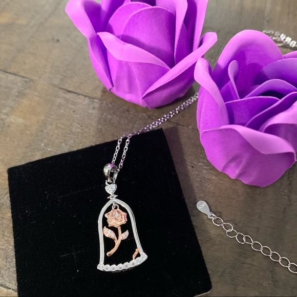 Beauty and the Beast Enchanted Rose Necklace - Picture 10 of 13